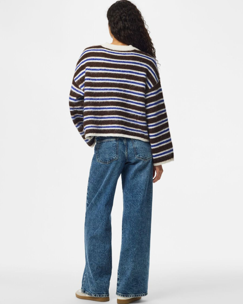 Pcada Coffee & Royal Blue Stripe Knit Jumper