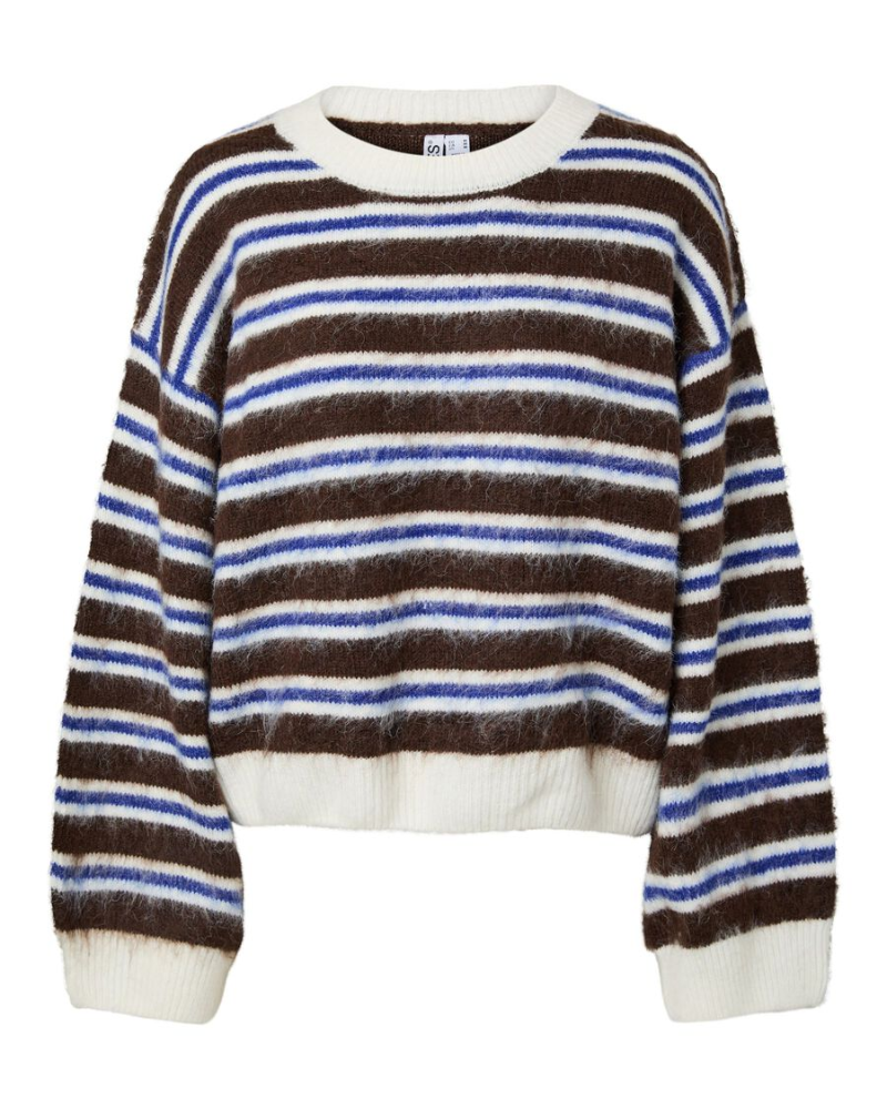 Pcada Coffee & Royal Blue Stripe Knit Jumper