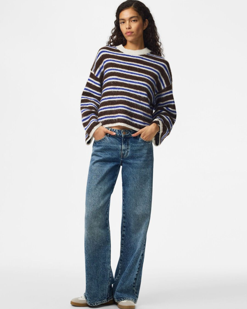 Pcada Coffee & Royal Blue Stripe Knit Jumper