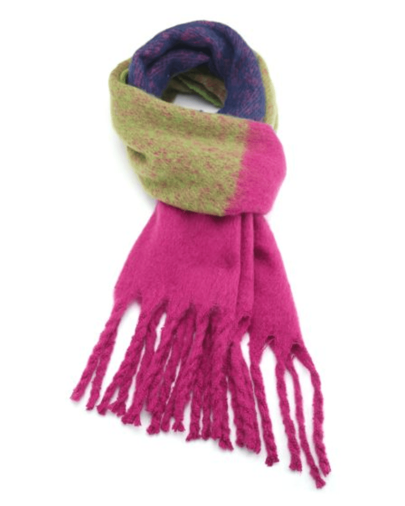 Pink Block Stripe Blanket Scarf - Pink Poodle Boutique - B043