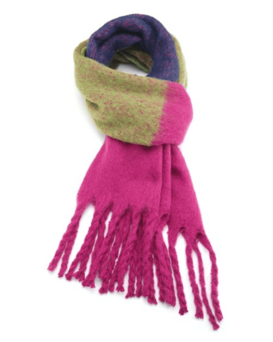 Pink Block Stripe Blanket Scarf - Pink Poodle Boutique - B043