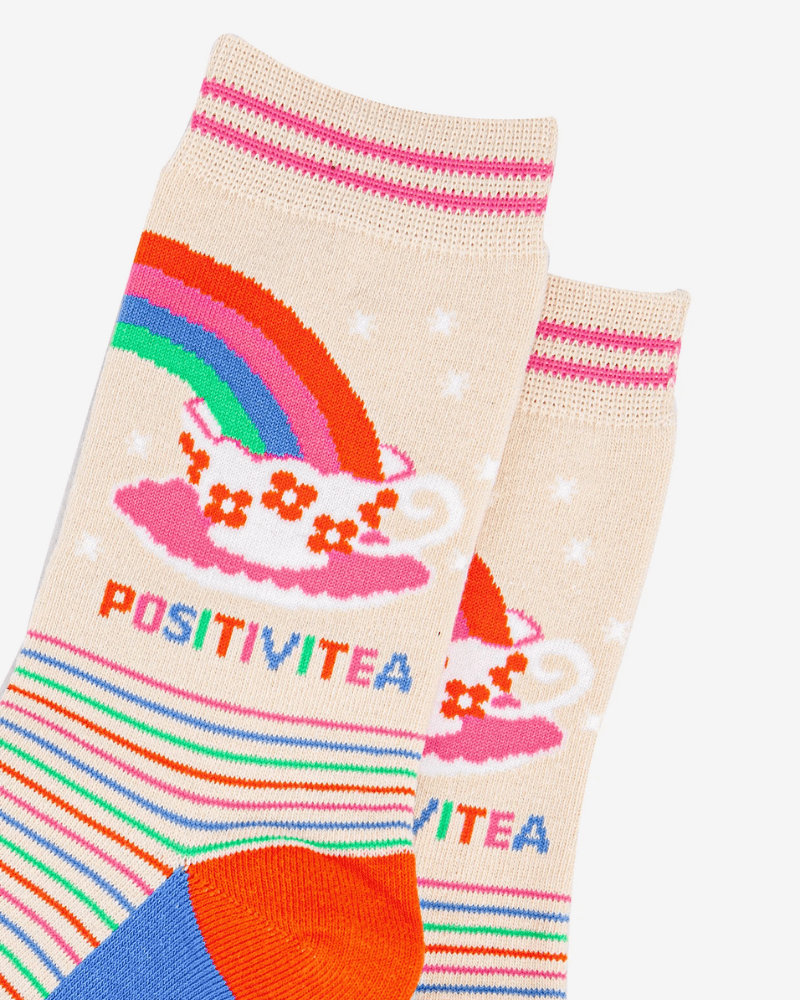 Positivitea Combed Cotton Socks - Pink Poodle Boutique - 4535POSTEAMU
