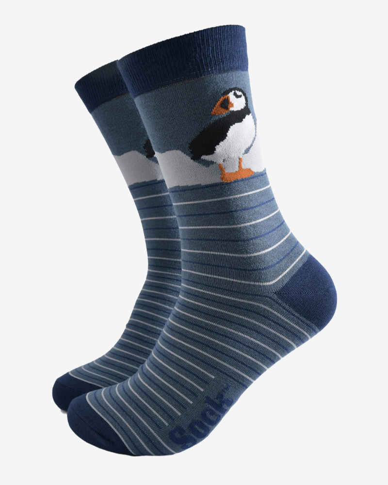 Puffin Stripe Bamboo Socks - Pink Poodle Boutique - 4515PUSTTE