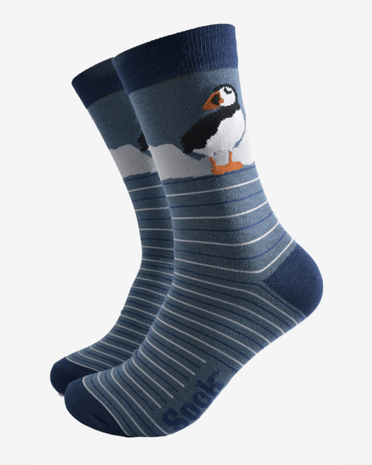 Puffin Stripe Bamboo Socks - Pink Poodle Boutique - 4515PUSTTE