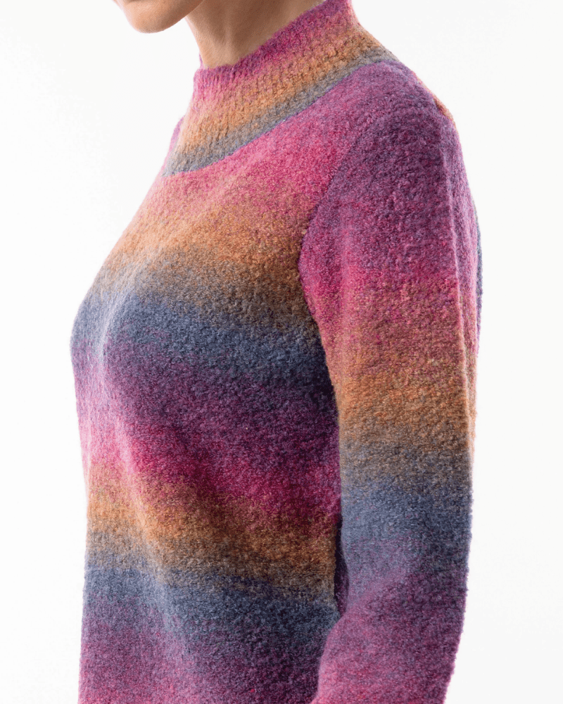 Rainbow Ombre Mock Neck Jumper - Pink Poodle Boutique - M038382-S