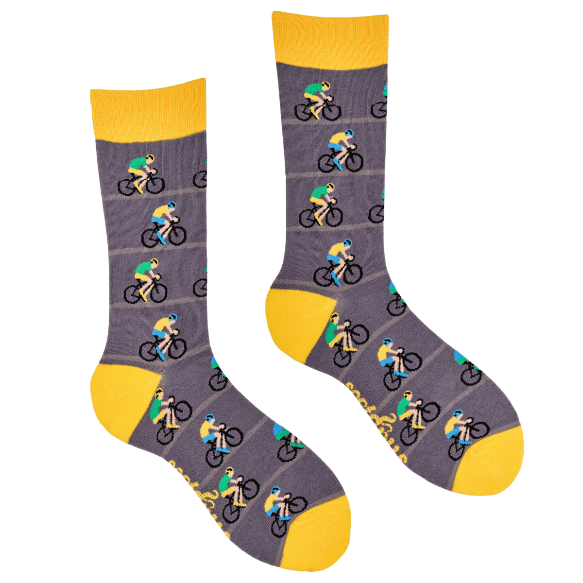 Road Race Cycling Crew Socks - Pink Poodle Boutique - S2056S - GREY