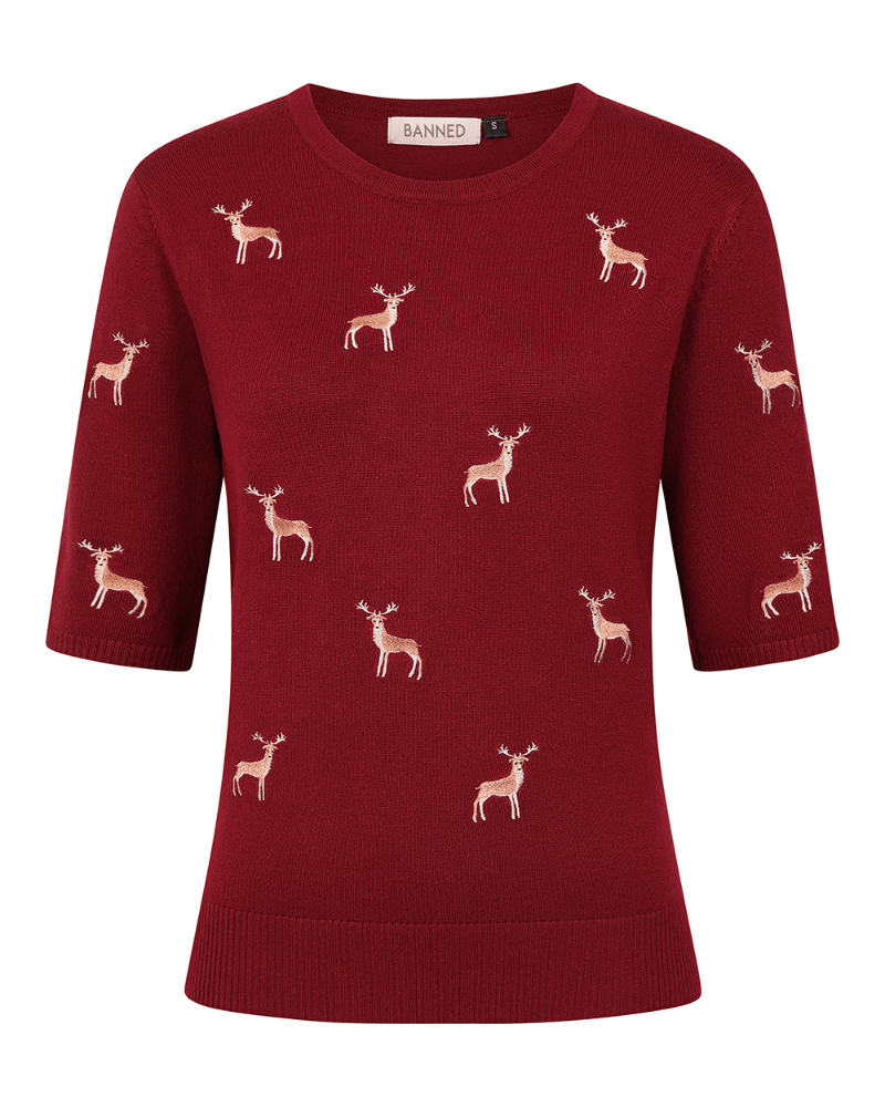 Ruby Sweet Deer Jumper - Pink Poodle Boutique - JP57131 - S