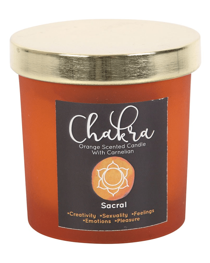 Sacral Chakra Orange Crystal Chip Candle - Pink Poodle Boutique - CK - 29523