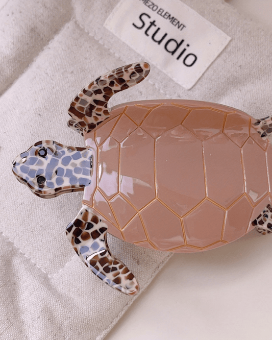 Sea Turtle Iridescent Hair Claws - Pink Poodle Boutique - CLAW - TURTLE BROWN