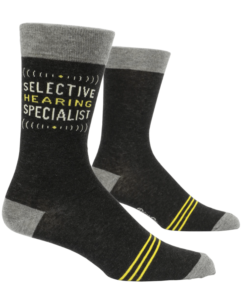 Selective Hearing Specialist Crew Socks - Pink Poodle Boutique - SW851