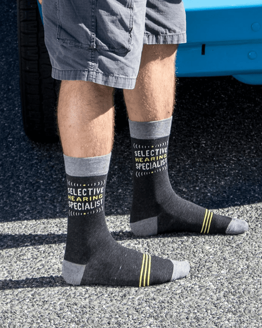 Selective Hearing Specialist Crew Socks - Pink Poodle Boutique - SW851