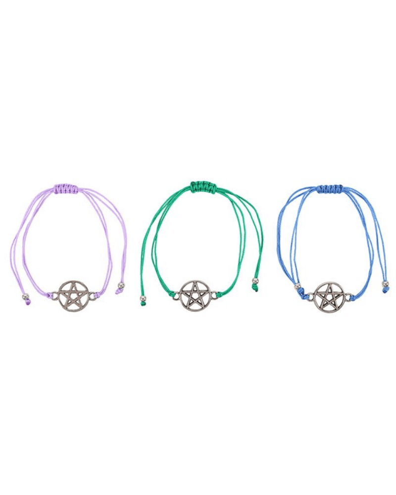 Set of 3 Coven Sisters Pentagram Friendship Bracelets - Pink Poodle Boutique - CL - 44826