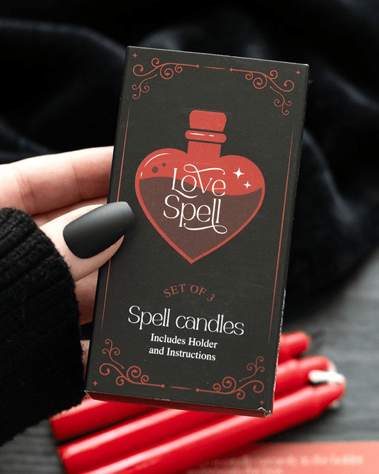 Set of 3 Love Spell Candles & Holder - Pink Poodle Boutique - LO_36225
