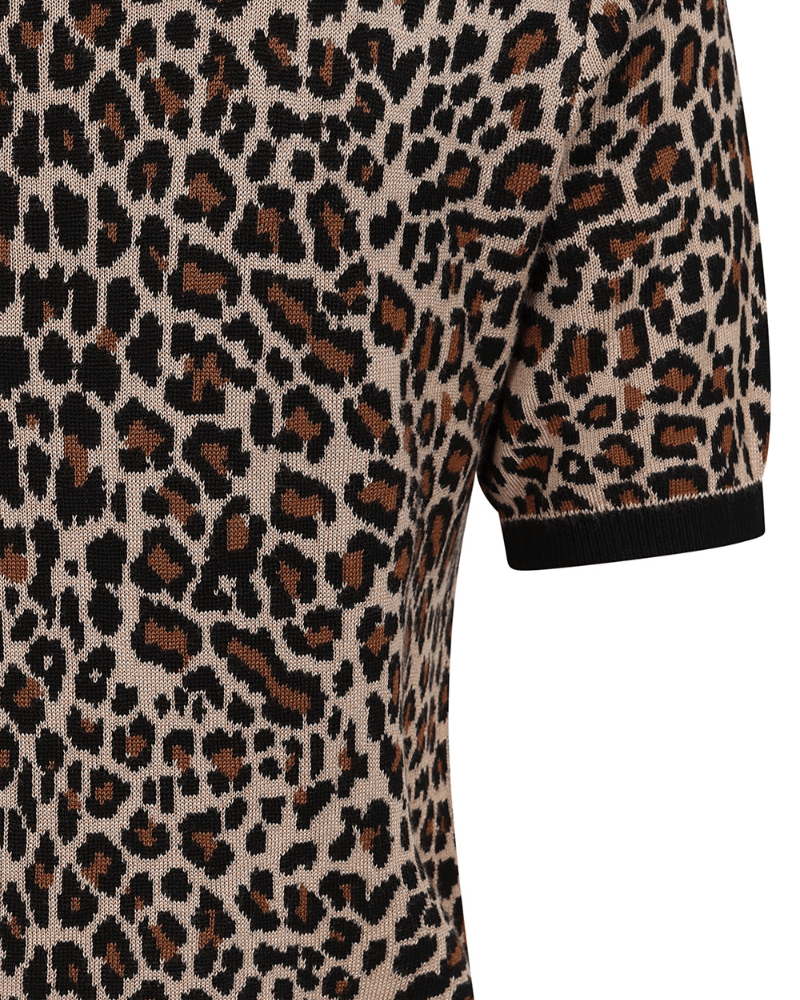 Sheena Jacquard Leopard Print Jumper - Pink Poodle Boutique - JP57245 - S