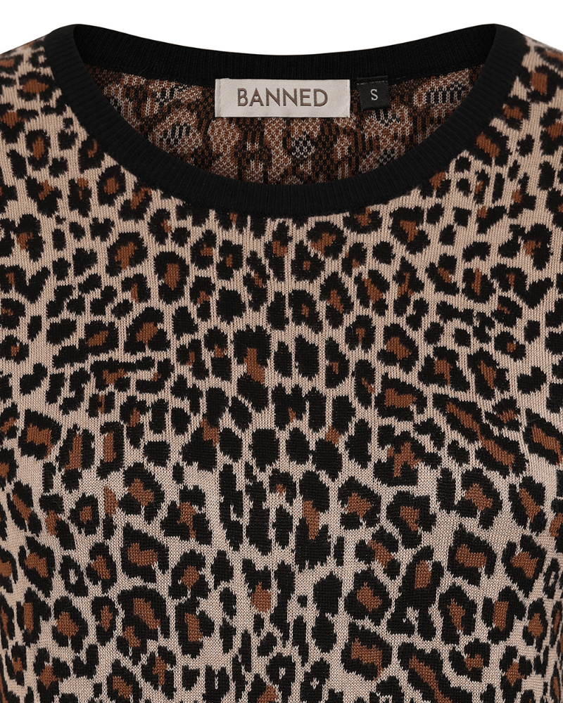 Sheena Jacquard Leopard Print Jumper - Pink Poodle Boutique - JP57245 - S
