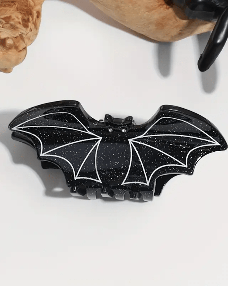 Spooky Glitter Bat Hair Claw - Pink Poodle Boutique - CLAW-BAT