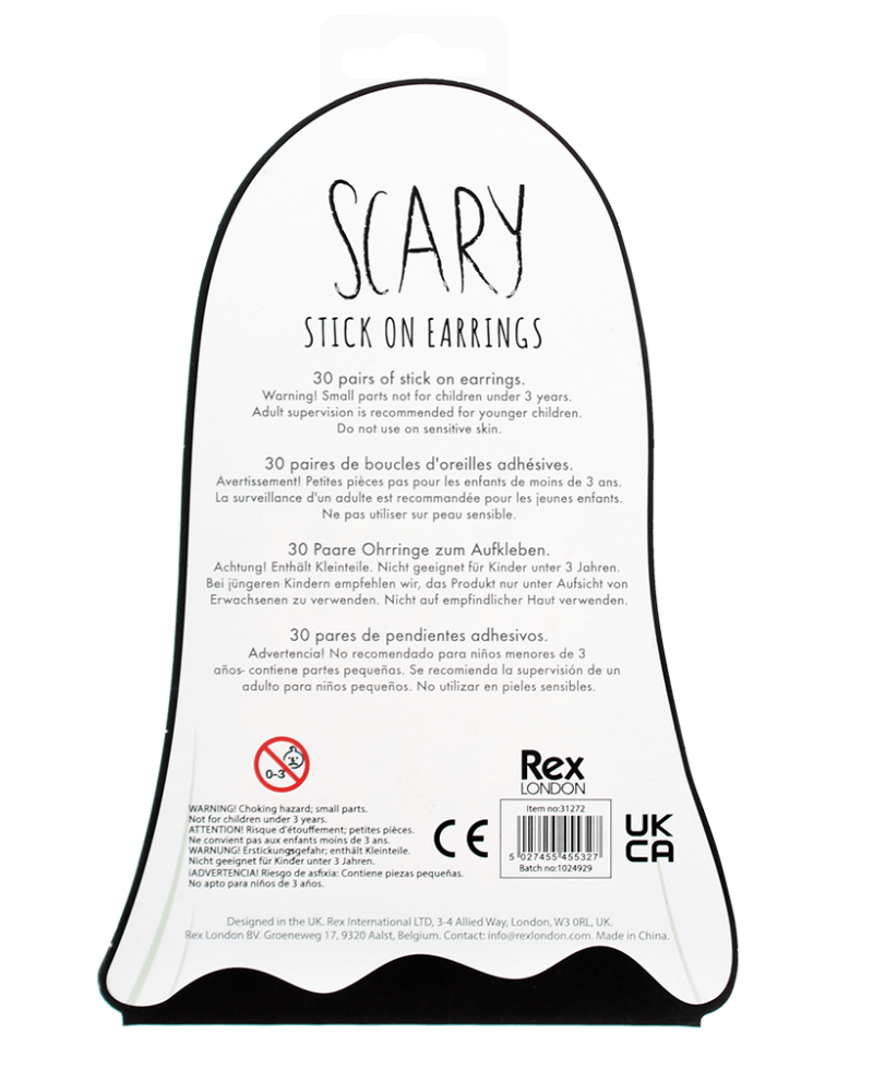 Spooky Halloween Stick on Earrings - Pink Poodle Boutique - 31272