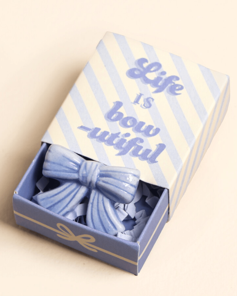 Tiny Matchbox Ceramic Tokens: Bow - Pink Poodle Boutique - 80435