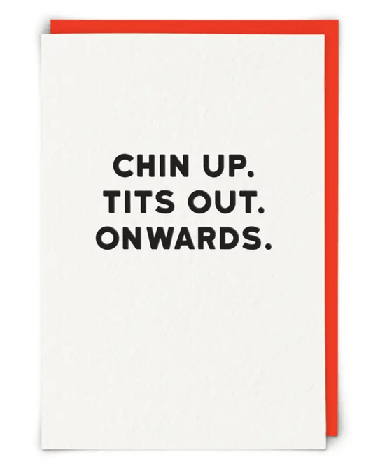Tits Out Onwards Greeting Card - Pink Poodle Boutique - 