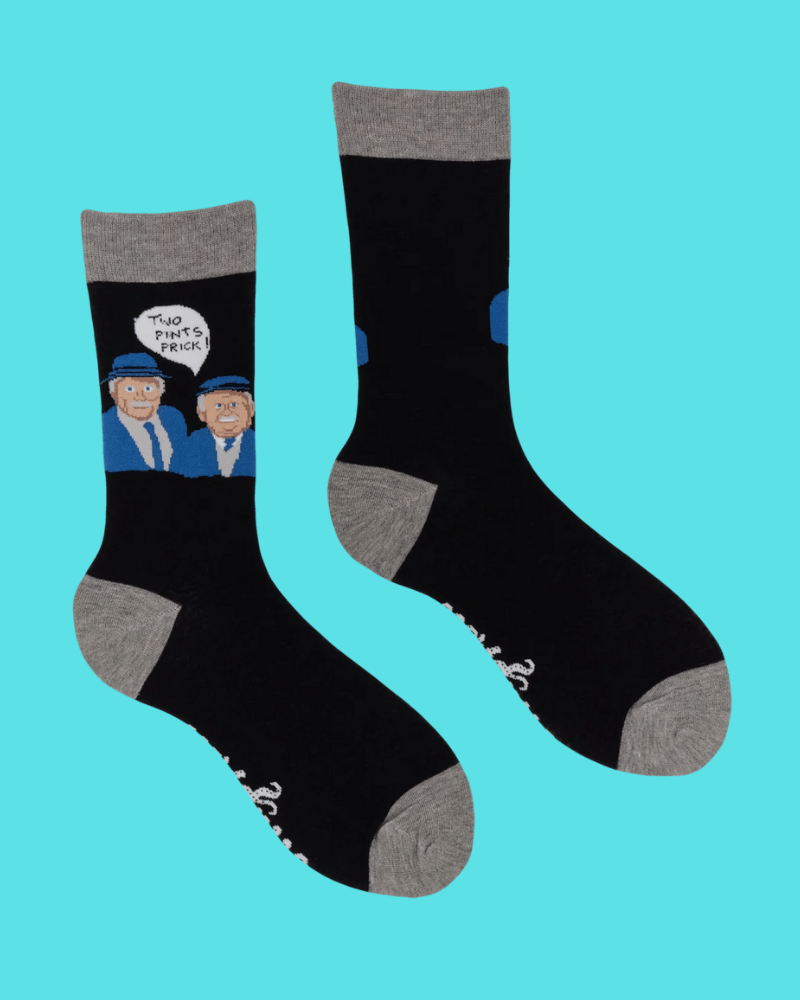 Two Pints Prick Still Game Crew Socks - Pink Poodle Boutique - S2981L