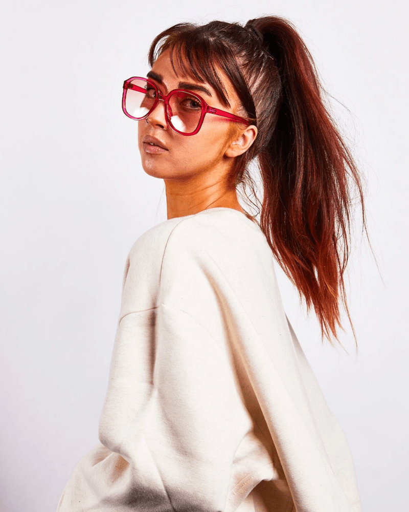 Vintage Style Oversized Sunglasses With Ombre Lenses In Pink - Pink Poodle Boutique - SG2316009