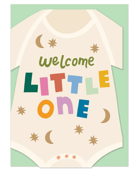 Welcome Little One Onesie Greeting Card - Pink Poodle Boutique - 