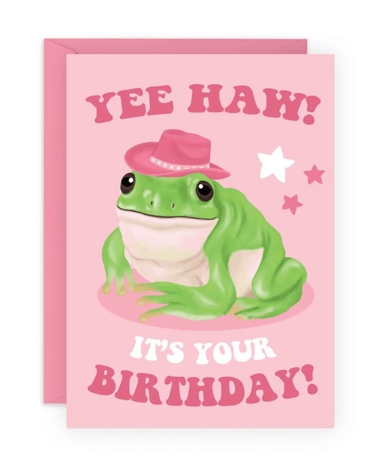 Yee Haw Frog Birthday Card - Pink Poodle Boutique - CJ782