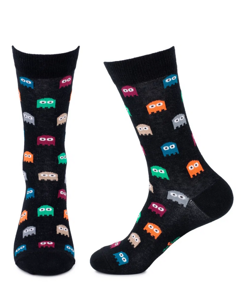 Pacman Ghost Unisex Ankle Socks Black