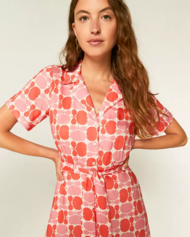 Geometric Floral Print Shirt Dress By Compania Fantastica.
