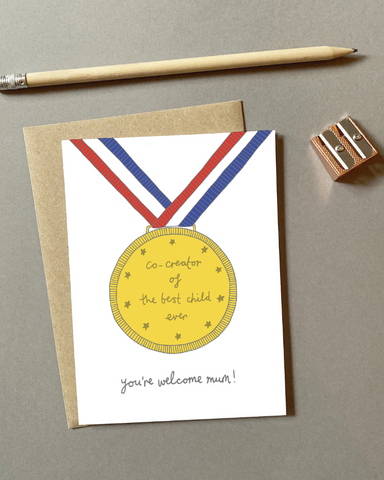 Best Child Ever Medal Greetings Card