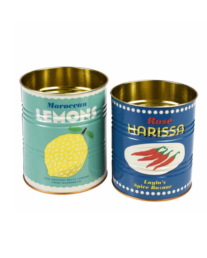 Lemon And Harissa Storage Tins Set Of 2