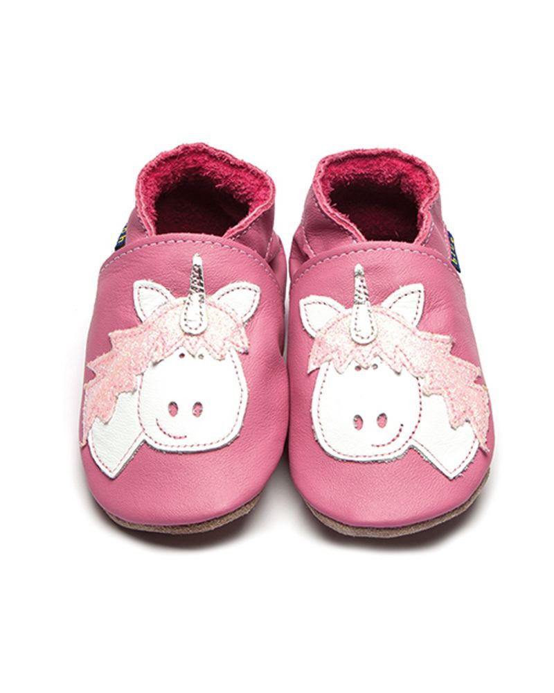 Unicorn Soft Leather Baby Shoes By Inch Blue
