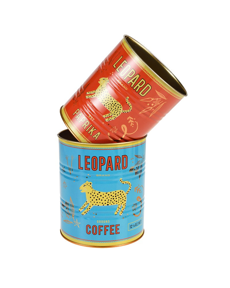 Leopard Storage Tins Set Of 2