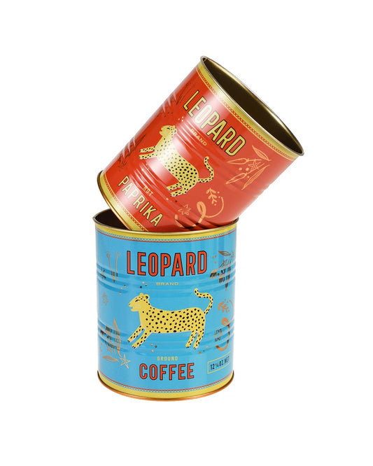 Leopard Storage Tins Set Of 2