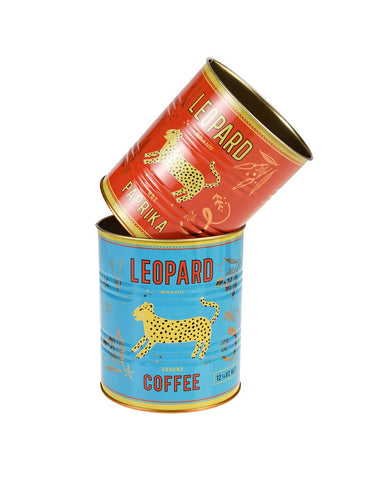 Leopard Storage Tins Set Of 2
