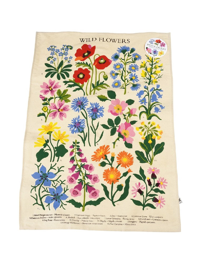 Wild Flowers Cotton Tea Towel