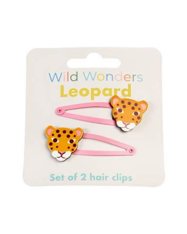 Leopard Hair Clips - Rex London