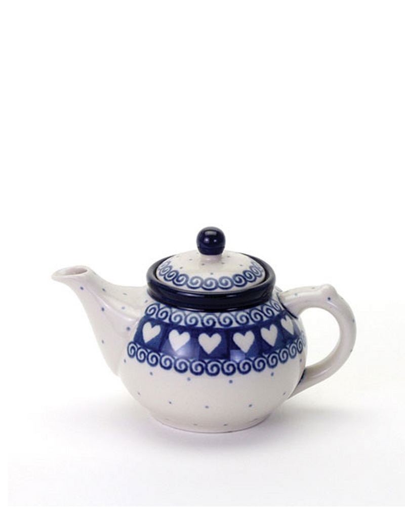 Handmade Blue Polish Pottery Teapot For One