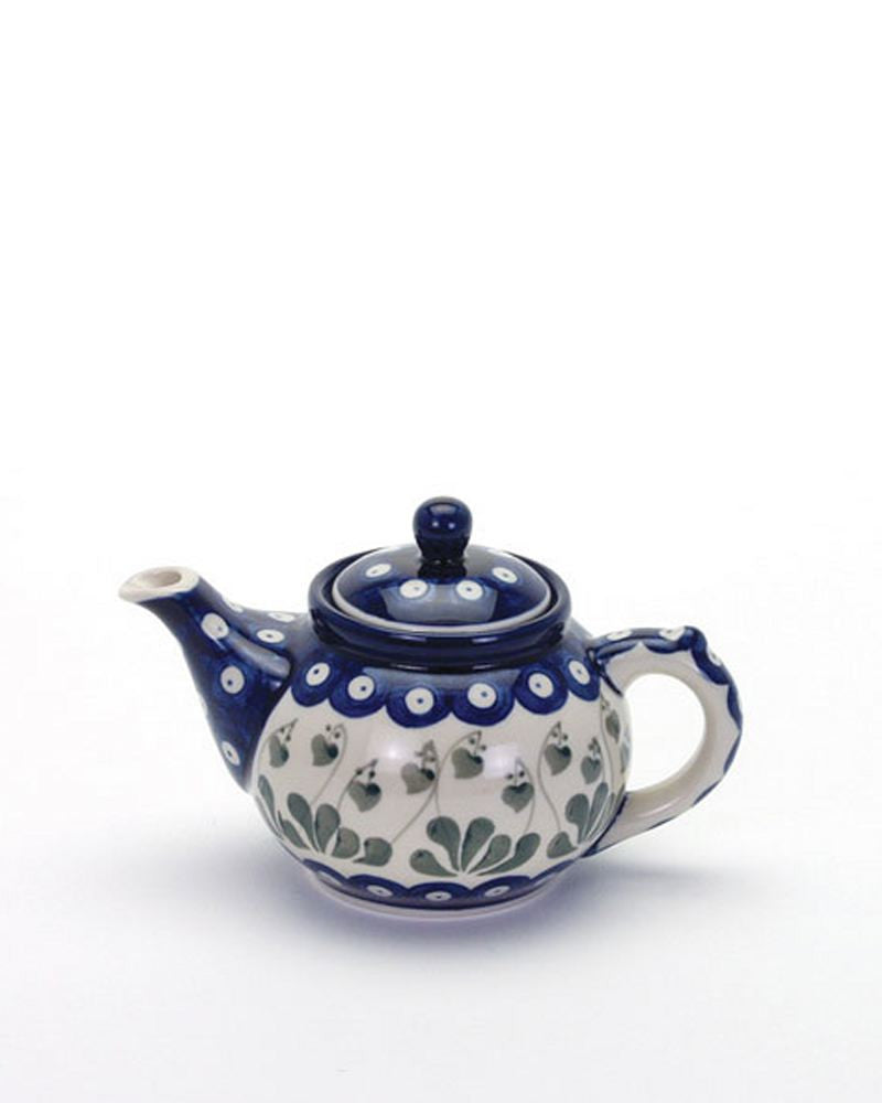 Handmade Blue Polish Pottery Teapot For One