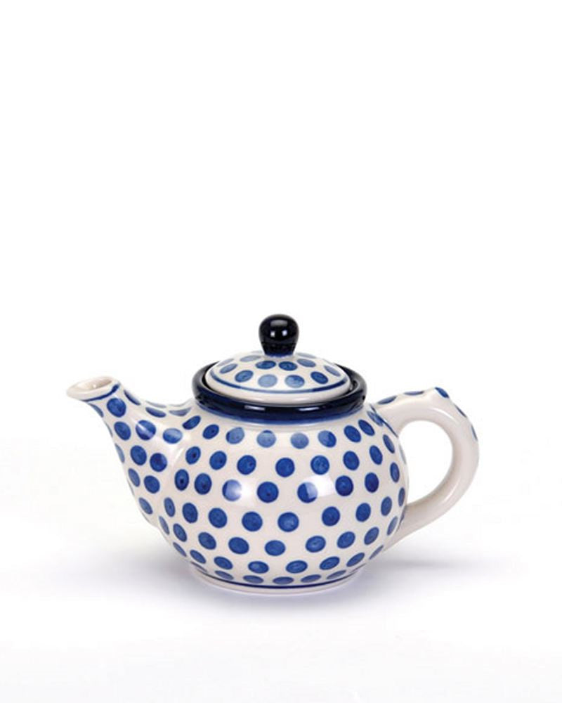 Handmade Blue Polish Pottery Teapot For One