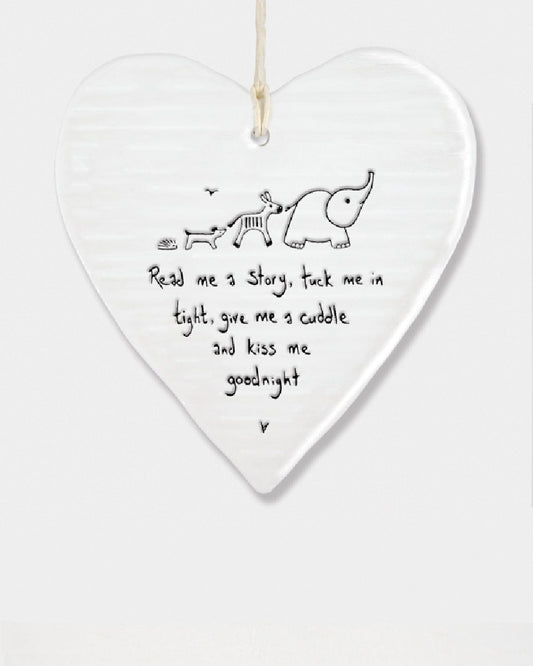 Read me a Story Porcelain Decorative Hanging Heart