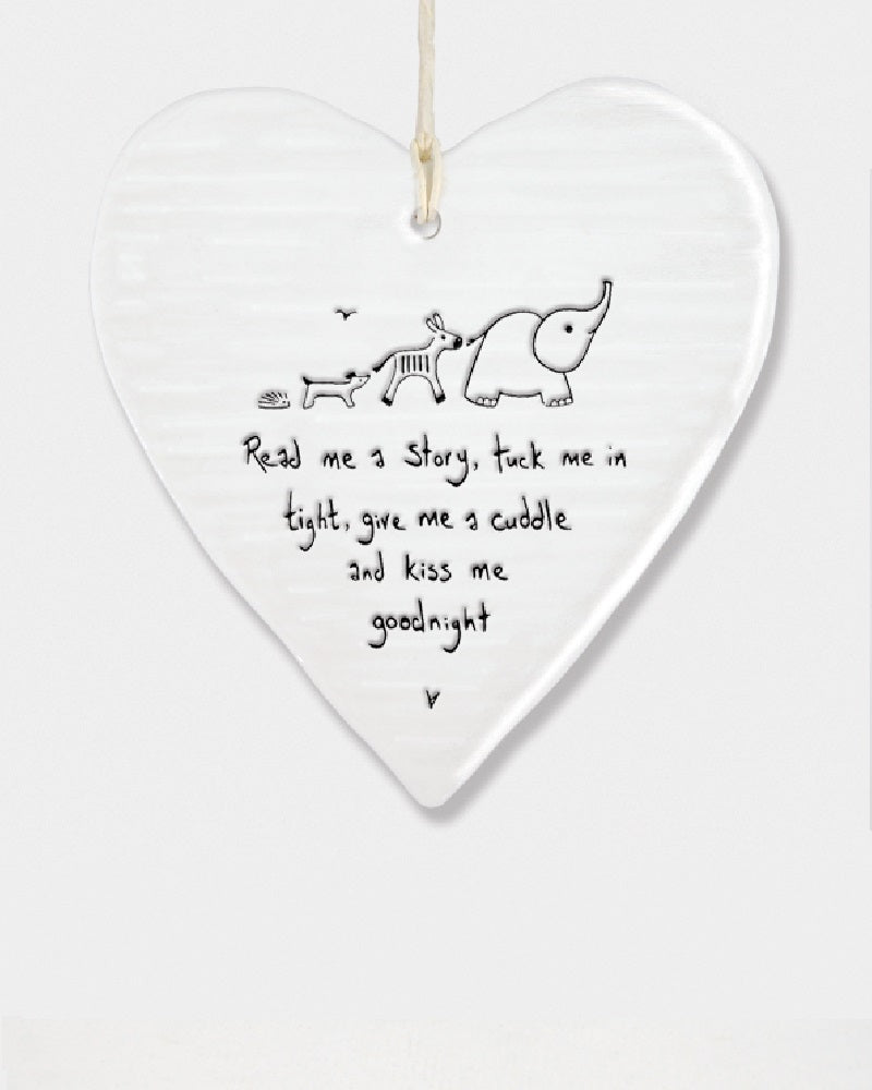 Read me a Story Porcelain Decorative Hanging Heart