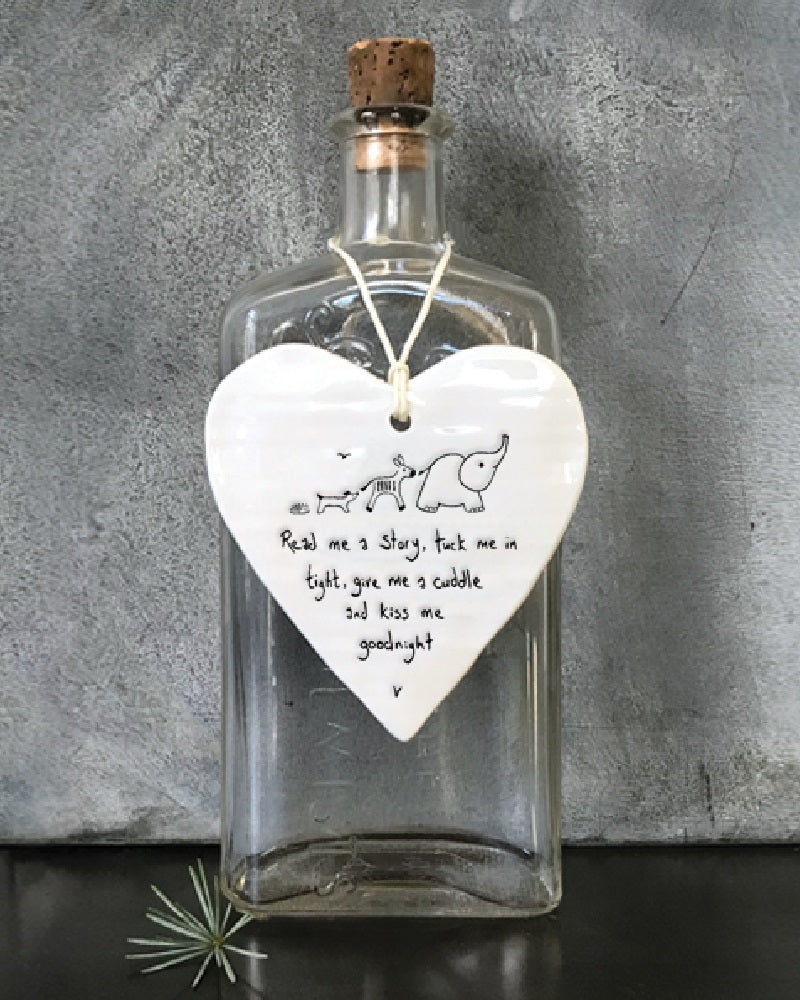 Read me a Story Porcelain Decorative Hanging Heart
