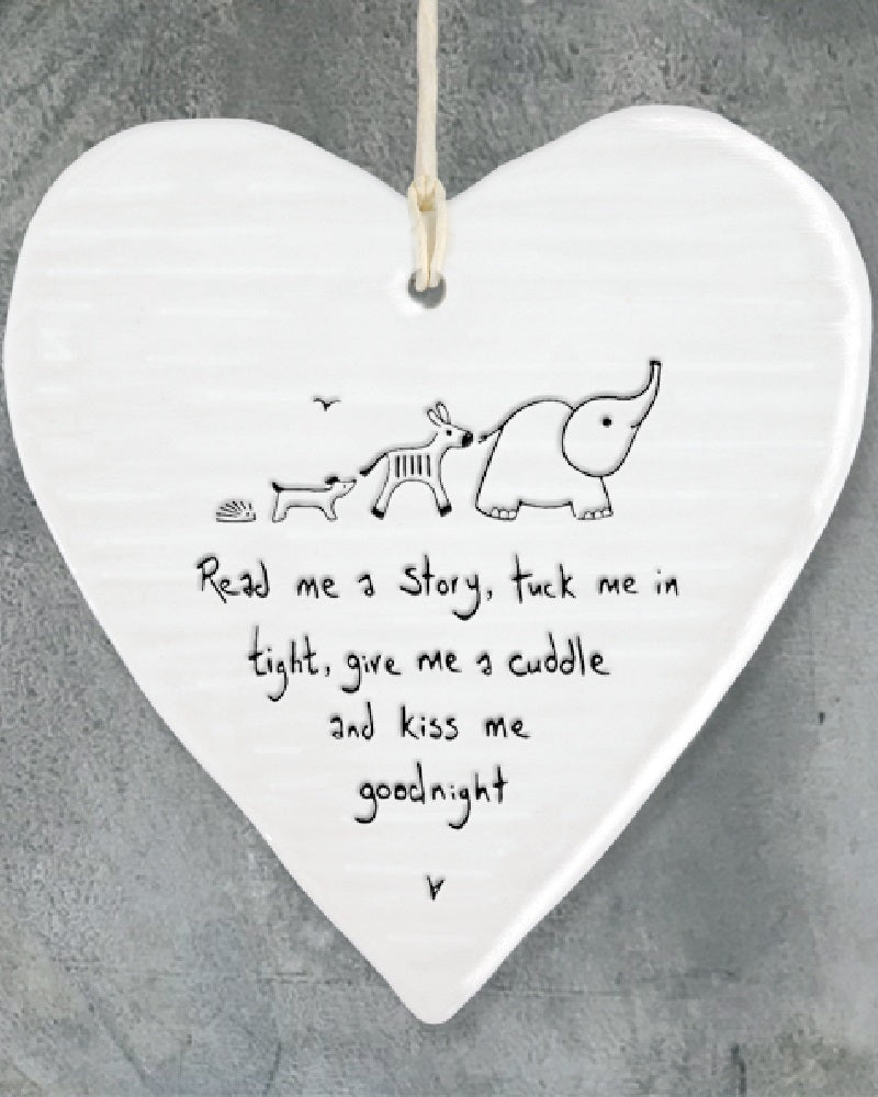 Read me a Story Porcelain Decorative Hanging Heart