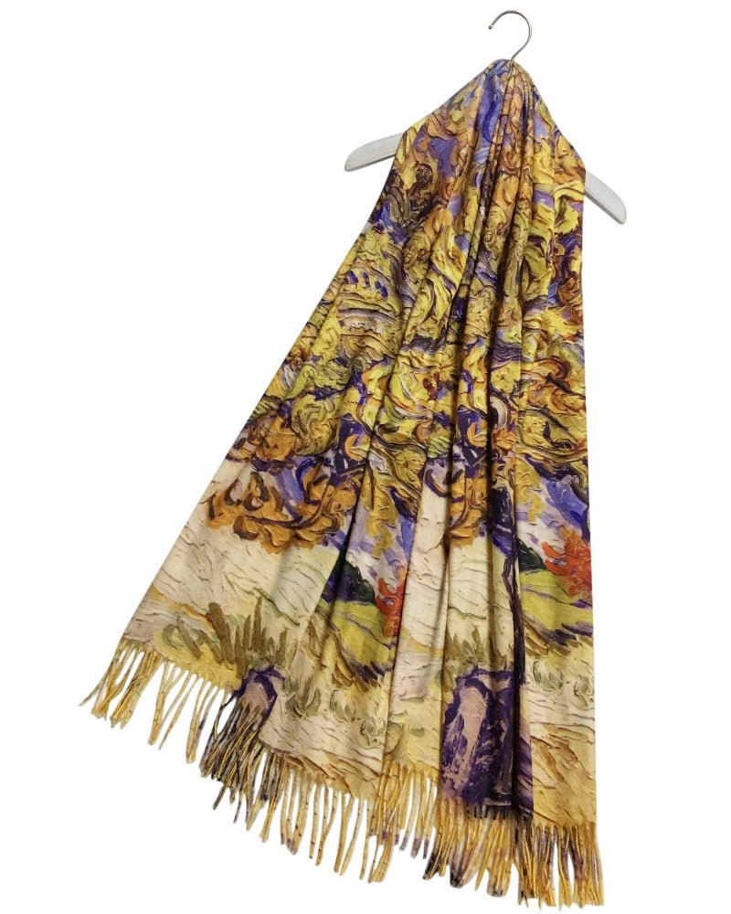 Vincent Van Gogh Mulberry Tree Artist Painting Wool Pashmina Scarf