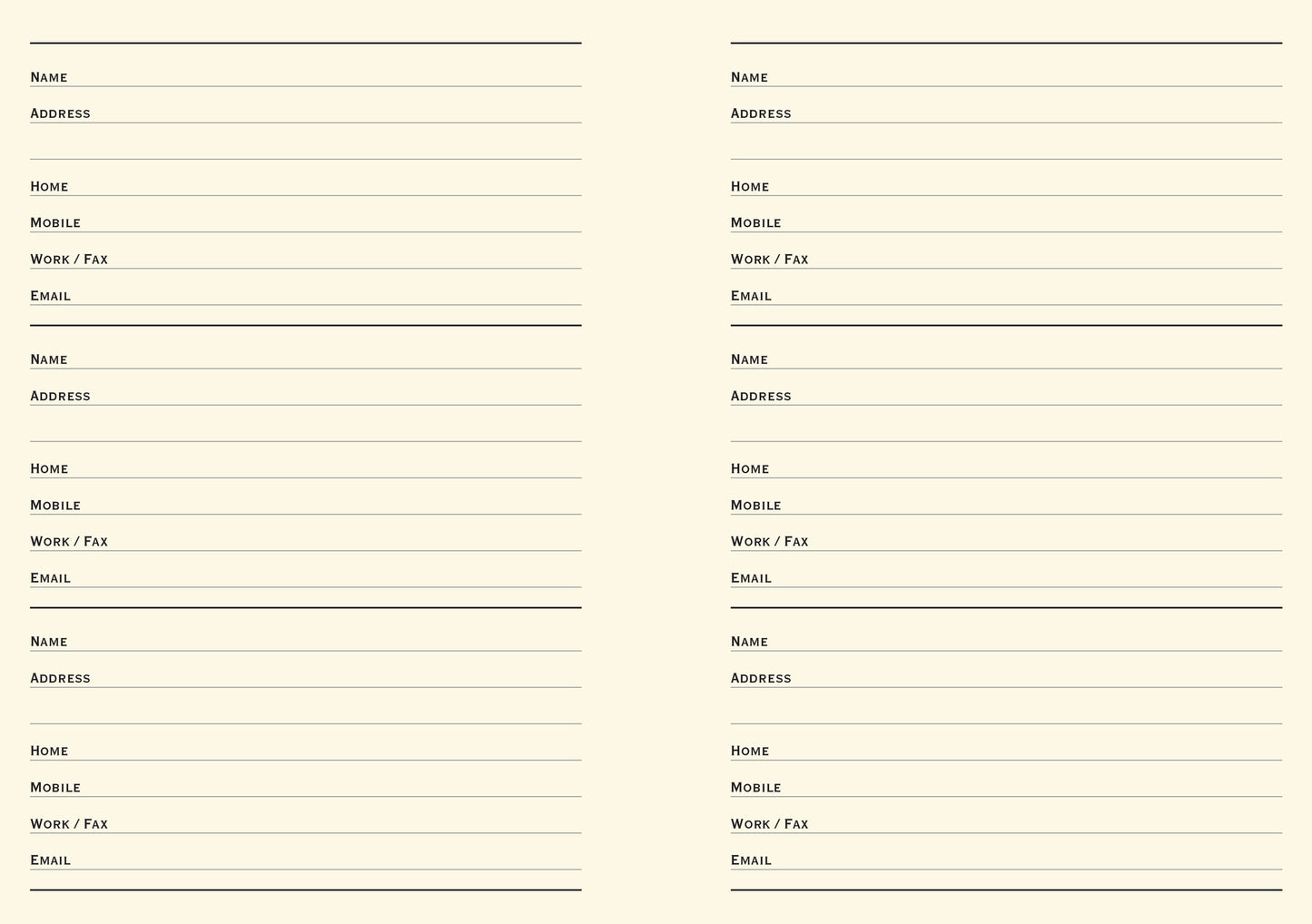 Old World Address Book