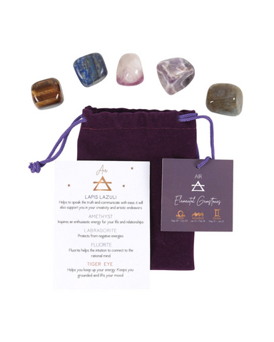 Air Elements Tumble Stones Crystals Pouch