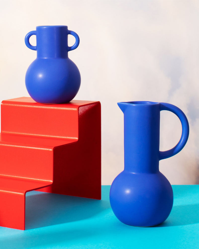 Large Amphora Jug Vase Deep Blue