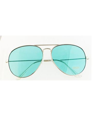 Aviator Sunglasses With Blue Green Lens
