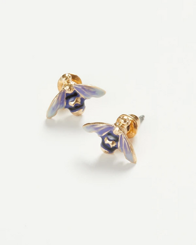 Bumble Bee Enamel Earrings By Fable